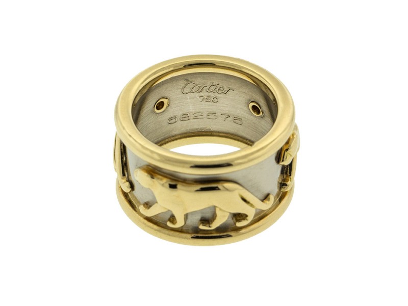Cartier Two Tone Gold Panthere Band Ring