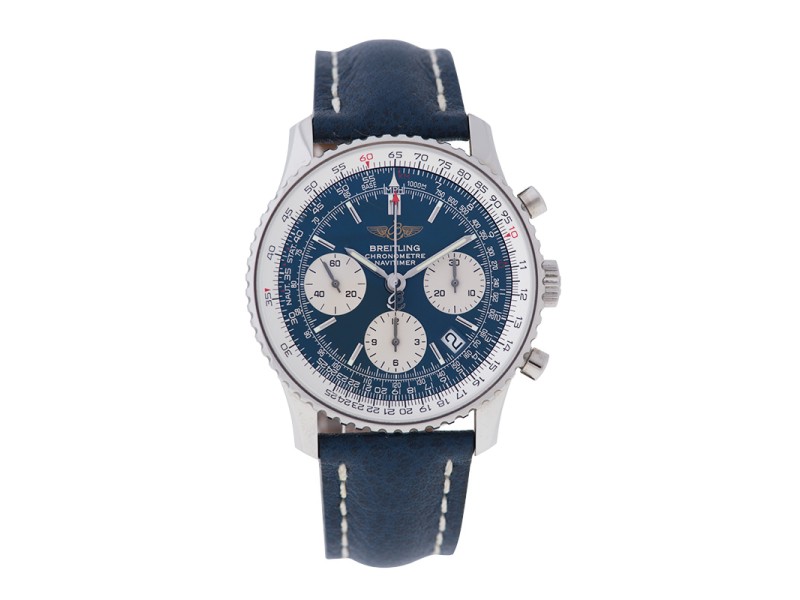Breitling Navitimer A23322 Stainless Steel Chronograph Blue Dial 43.5mm Watch