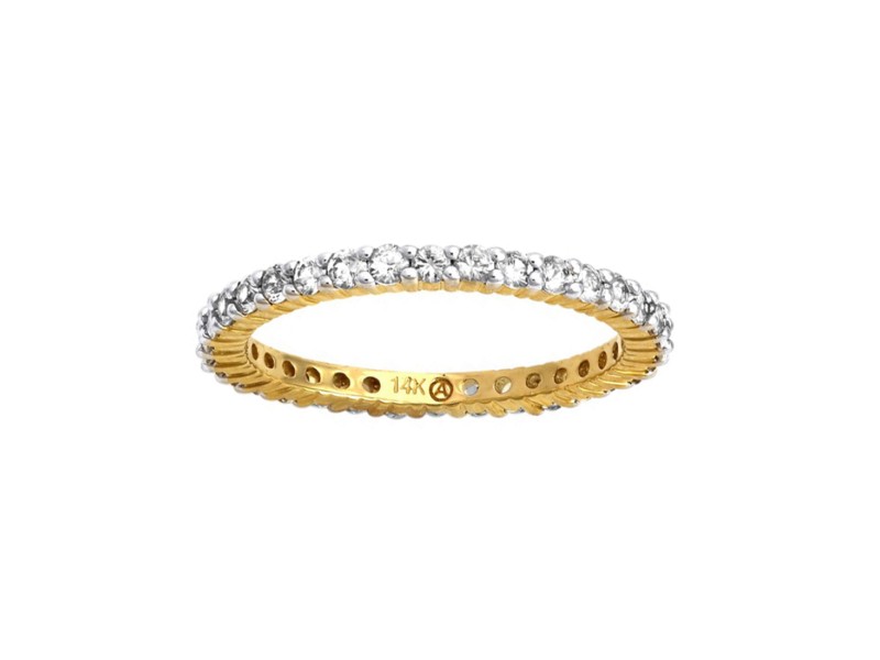 14K Yellow Gold with White Sapphire Eternity Band Ring Size 7 Buy at TrueFacet