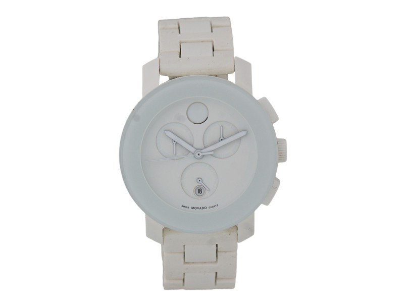 Movado Bold White Mb.01.3.29.6020 Chronograph 38.5mm Watch