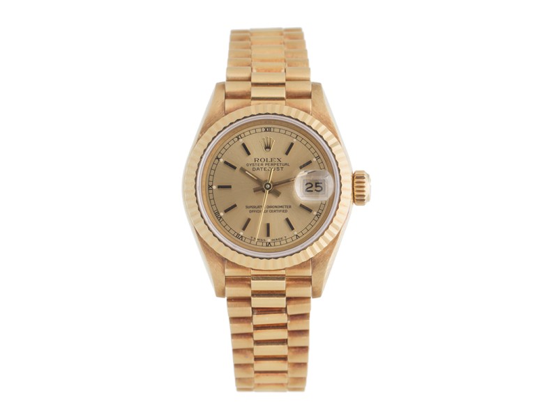 Rolex DateJust 69178 18k Yellow Gold Womens 26mm Watch