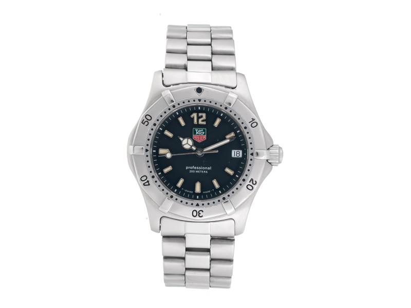 Tag Heuer Professional WK1210 Quartz Black Stainless Steel Bracelet 35mm Unisex Watch
