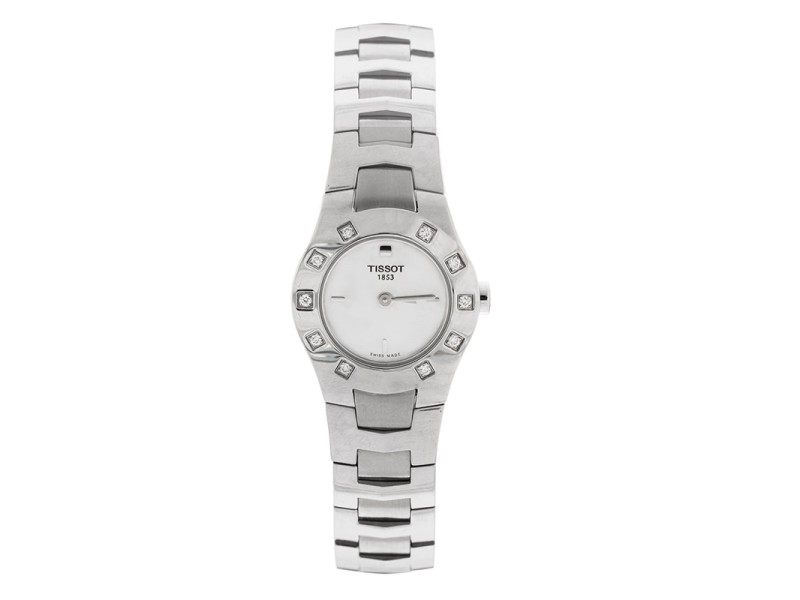 Tissot L521 Mother Of Pearl Dial With Diamonds on Bezel SS Watch	