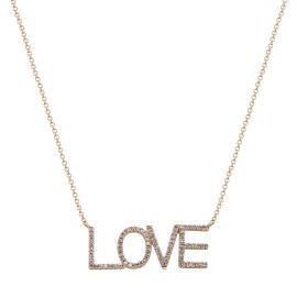 Rachel Koen Diamond Love Necklace 