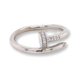 Cartier Juste un Clou Ring White Gold with After Market Diamonds COA 