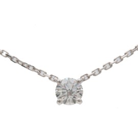 Auth Cartier Solitaire 1895 Diamond Necklace 0.23ct K18 750 White Gold Used F/S