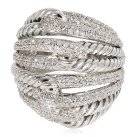 David Yurman Labyrinth Diamond  Ring in 925 Sterling Silver 1.55 CTW