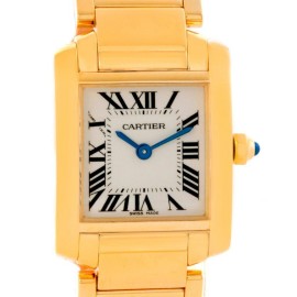 Cartier W50002N2 Tank Francaise Small 18k Yellow Gold Women's Watch 