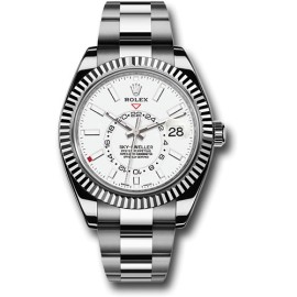 Rolex Sky-Dweller 326934WH 18K White Gold and Stainless Steel White Dial 42mm Automatic Mens Watch