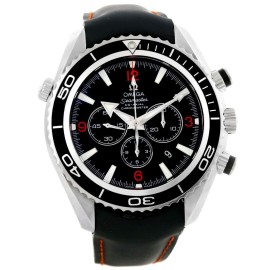 Omega 2210.51.00 Seamaster Planet Ocean Rubber Strap Chronograph Watch 