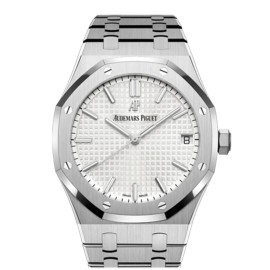 Audemars Piguet 15500ST.OO.1220ST.04 41mm White Dial Stainless Steel Royal Oak Preowned (Watch + Card)