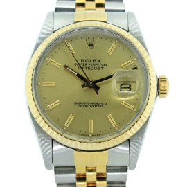 Rolex Oyster Perpetual DateJust Two Tone Champagne Dial Watch