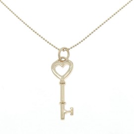 Tiffany & Co 18K Yellow Gold Heart Key Necklace E0281