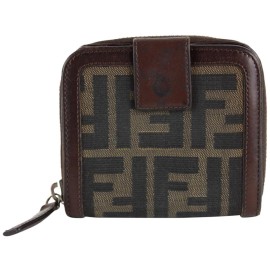 Fendi Monogram FF Zucca Compact Zip Wallet 13FF1214
