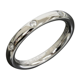 Van Cleef & Arpels Platinum 3P Diamond Marriage Wedding Band Ring