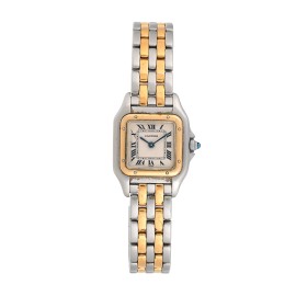 Cartier Small Panthere Two Tone 18k Yellow Gold and Steel Quartz Womens Watch