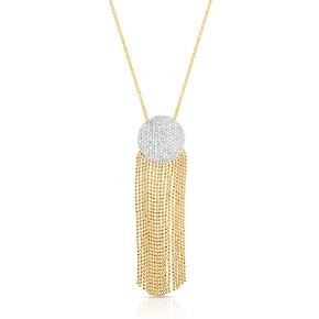 Yellow Gold Diamond Large Infinity Tassel Necklace