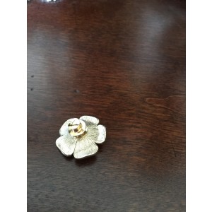 Chanel Crystal and Simulated Glass Pearl Flower Brooch