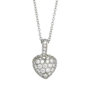 TIFFANY & Co. Platinum Heart Diamond Necklace