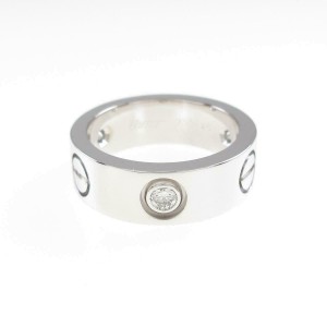 Cartier 18K white Gold Love Half Diamond Ring LXGYMK-719