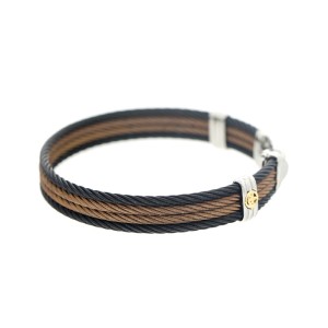 Alor 18KT/ Stainless steel Bronze-Black PVD Cable Bracelet