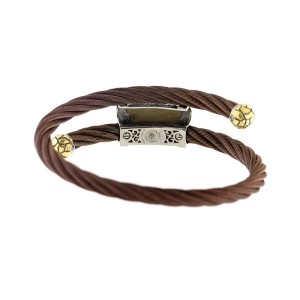 Alor 18K Yellow Gold & Stainless steel & Bronze PVD Bangle