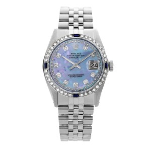Rolex Datejust 1601 18K White Gold & Stainless Steel Diamond 36mm Mens Watch