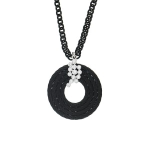 Alor 18K White Gold/Stainless steel & Black PVD ON BLACK PVD Necklace