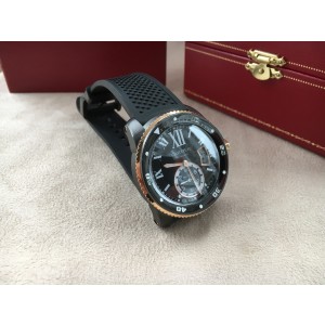 Cartier Calibre De Cartier W2CA0004 Diver ADLC-Coated Stainless Steel & 18K Rose Gold 42mm Watch