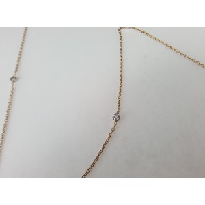 14K White and Yellow Gold Diamond By the Yard Fashion Necklace