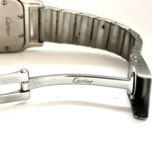 CARTIER SANTOS GALBEE 24mm Quartz Steel Watch Diamond Bezel & Case 1.21TCW
