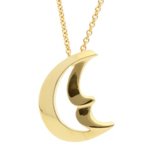 TIFFANY & Co 18K Yellow Gold Moon crescent Necklace