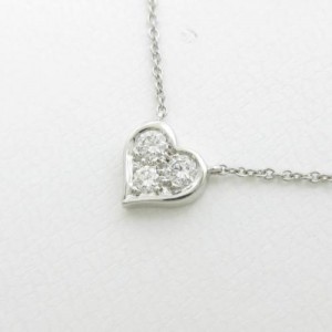 Tiffany & Co. 950 Platinum Diamond Heart Pendant Necklace
