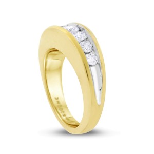 14k Yellow Gold 1.02ct. Diamond Men's Ring Size 7