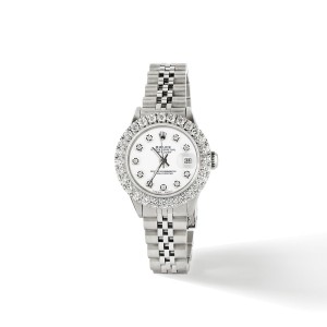 Rolex Datejust Steel 26mm Jubilee Watch 2CT Diamond Bezel/ Stone White Dial