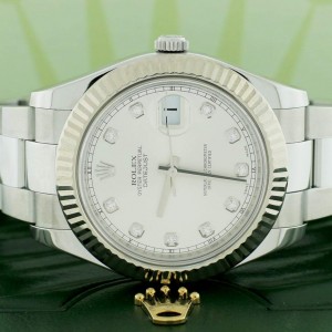 Rolex Datejust II Factory Diamond Dial 41MM Oyster Watch 116334 Box Papers