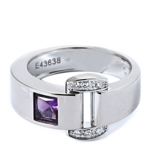 Piaget 18K White Gold Diamond Amethyst Miss Protocole Ring