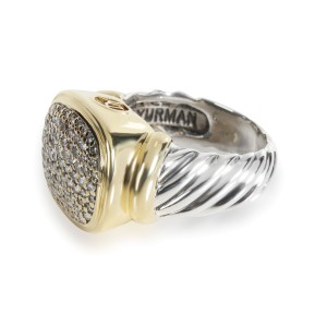 David Yurman Noblesse Diamond Ring in 18K Yellow Gold/Sterling Silver 0.90 CTW