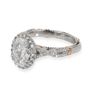 Verragio Oval Diamond Engagement Ring in Platinum GIA Certified D IF 1.84 CTW