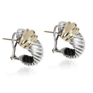 David Yurman Cable Classics Shrimp Earring in 14K Yellow Gold/Sterling Silver