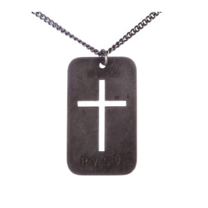 Dior Dog Tag Cross Chain Necklace
