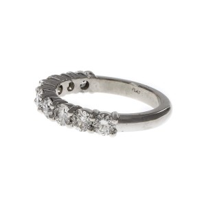 Platinum with Diamond Wedding Band Ring Size 6