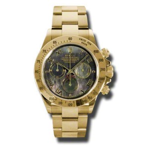 Rolex Daytona Yellow Gold Dark Mother of Pearl Dial 40mm Watch