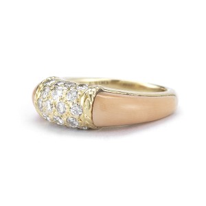 Van Cleef & Arpels Coral and Diamond 18K Gold Ring