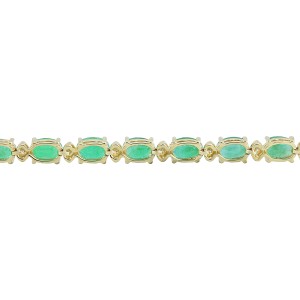 11.20 Carat Emerald 14K Yellow Gold Diamond Bracelet 