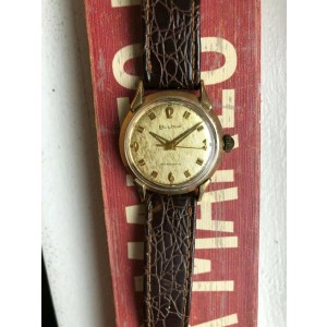 Vintage Bulova gold capped handwind textured dial watch