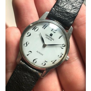 Vintage Universal Geneve Altesse Manual Wind White Dial Arabic Dial Steel Watch