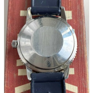 Vintage Zodiac Aerospace GMT Automatic Blue and Black Bezel Silver Dial Watch