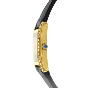 Tourneau Super Oro Quadro Ladies Diamonds 18K Yellow Gold MOP Quartz 18MM Watch