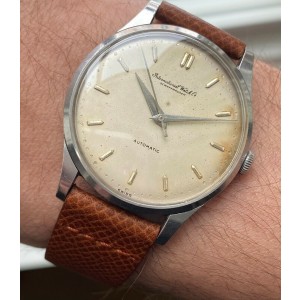 Vintage IWC Automatic Cream Dial Large Steel Case 60s Watch